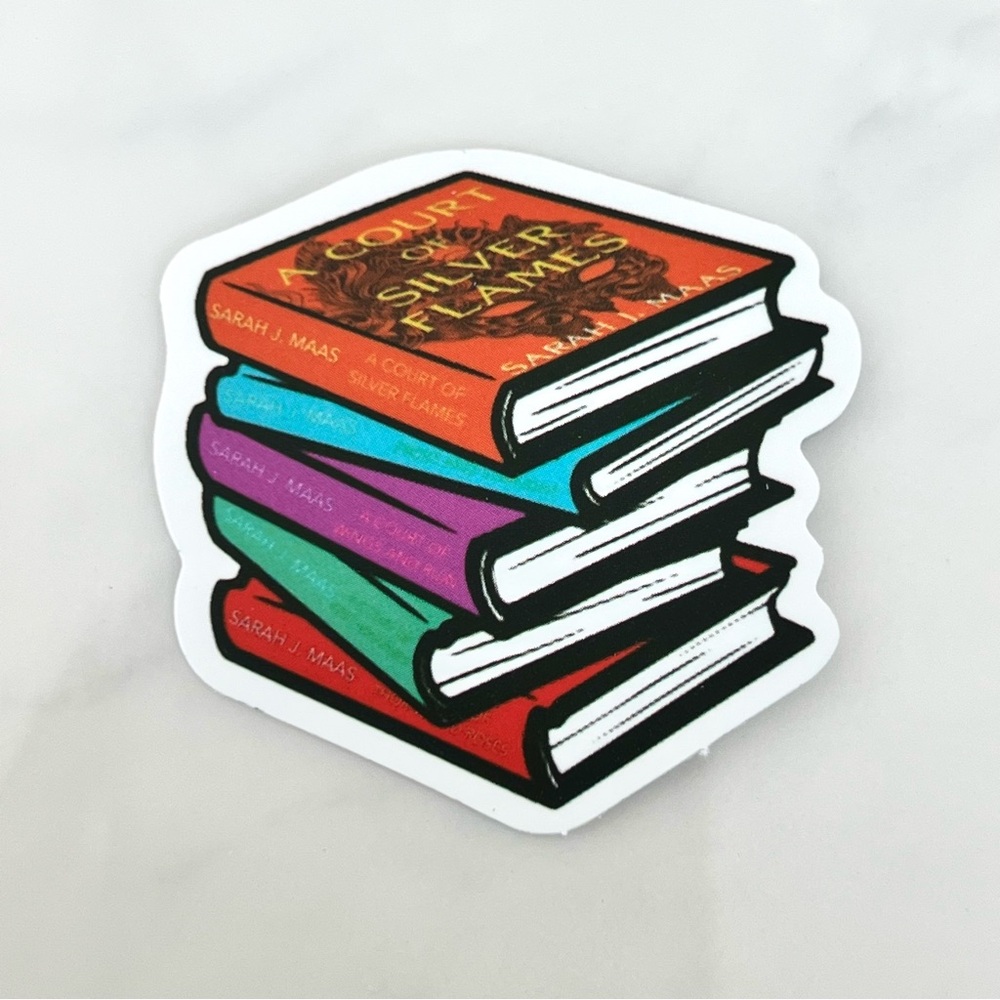5/$10 Waterproof Vinyl Stickers ACOTAR Book Pile